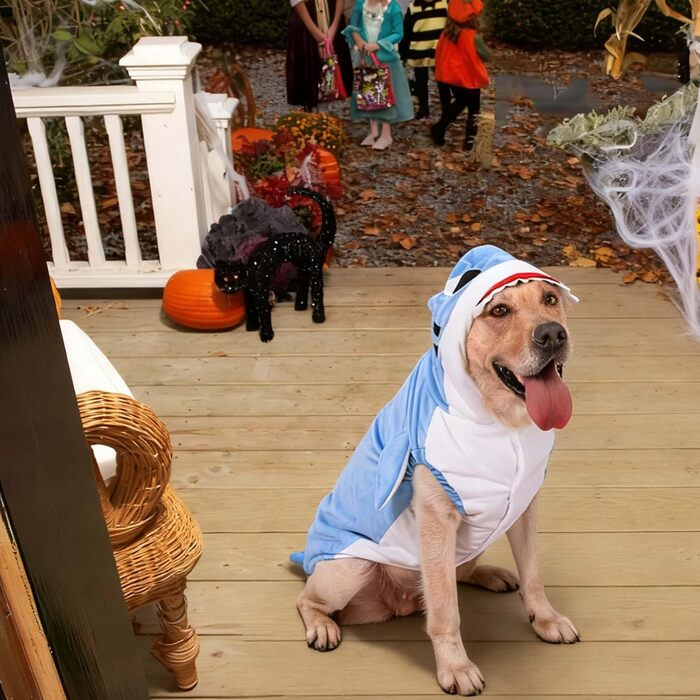 Костюм для собак FLAdorepet на Halloween: теплий флісовий костюм корови для великих собак, розмір 6XL (Обхват грудей 89 см, вага 23-36 кг), блакитний