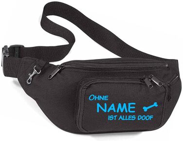 Сумка для ласощів для собак, сумка для доріг, сумка для дресирування собак (чорний/синій з іменем на вибір)