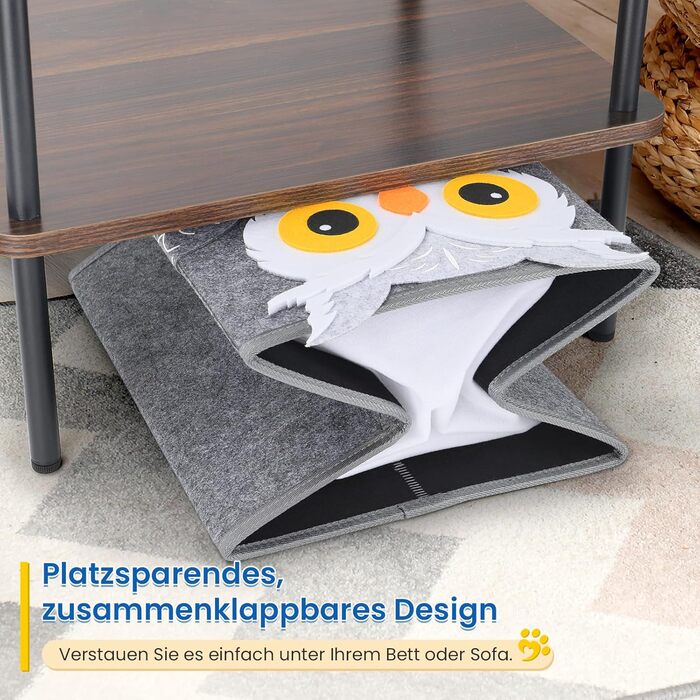 Кігтеточка-будиночок для котів Dripex з 2 поверхів, з фетру, з подушкою, 30 x 35 x 35 см (Сова)