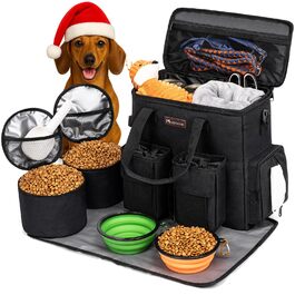 Чорна сумка-переноска для собак Modoker, велика, для подорожей, з кишенями для ласощів