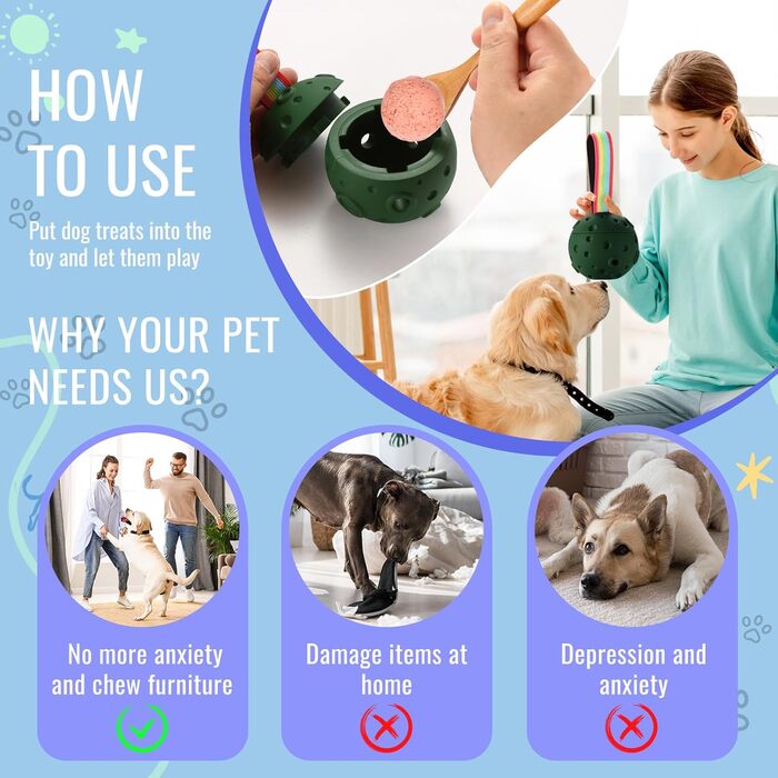 Іграшка для собак Larimuer Schleckball: інтерактивна годівниця-іграшка з силікону (зелена)