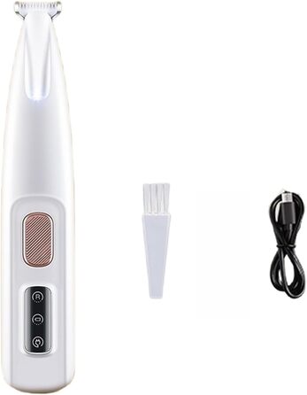 Професійний триммер для собак Dr. Pfoten PawTrim Pro - безболісна догляд за лапами, електрична машинка для стрижки собак з LED-підсвічуванням та водонепроникним дизайном, білий