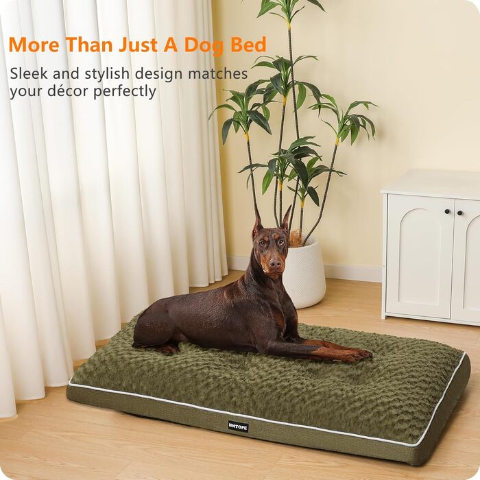 Ортопедичний лежак для собак, двоярусний килимок для собак, зручний лежак для собак, знімний кошик для собак, 90 см для маленьких та середніх собак (120 x 74 x 12 см, оливковий)