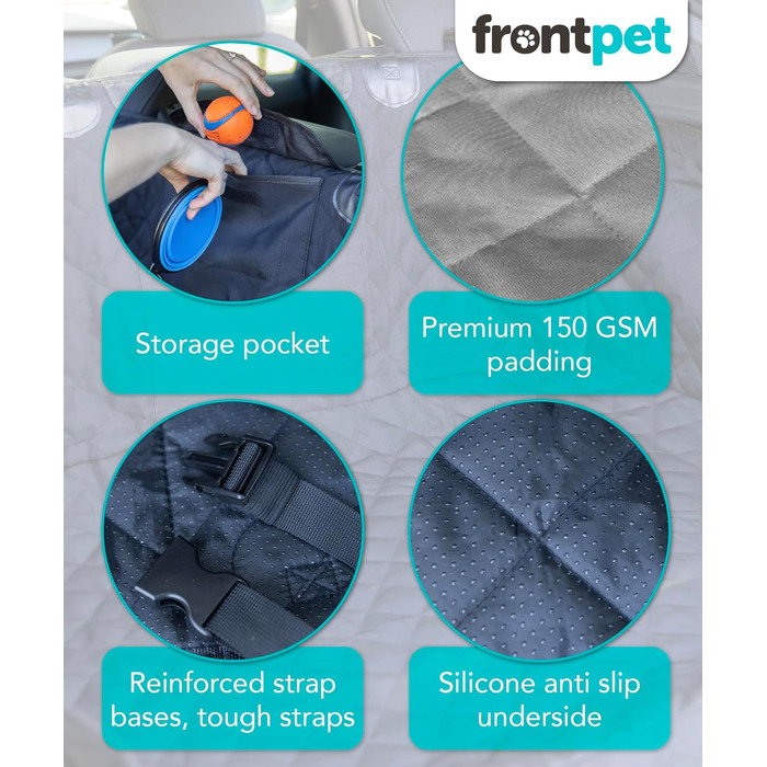 Захисний коврик у багажник для собак FrontPet, універсальний, великий (35'L x 40'W), сірий
