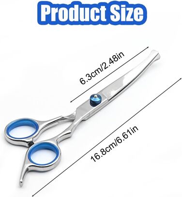 Ножиці для грумінгу собак, нержавіюча сталь, вигнуті ножиці для догляду за тваринами з безпечними закругленими кінцями, для собак та котів