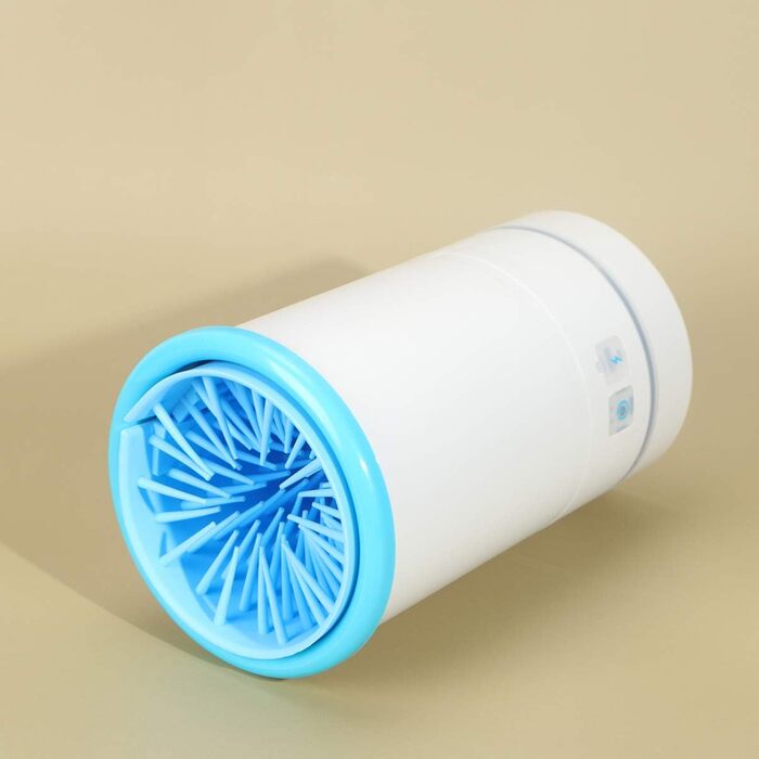 Масажер для миття лап тварин FRCOLOR USB, силікон, блакитно-білий, для собак, 16.4x10.4x2.3 см